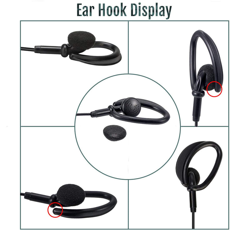 [Australia - AusPower] - Retevis RT68 Earhook Two Way Radio Earpiece Single Wire, Compatible with Retevis RT22 RT21 H-777 RT68 H-777S RT22S pxton eSynic Walkie Talkies, Walkie Talkie Headset with Microphone 2 Pin(4 Pack) 