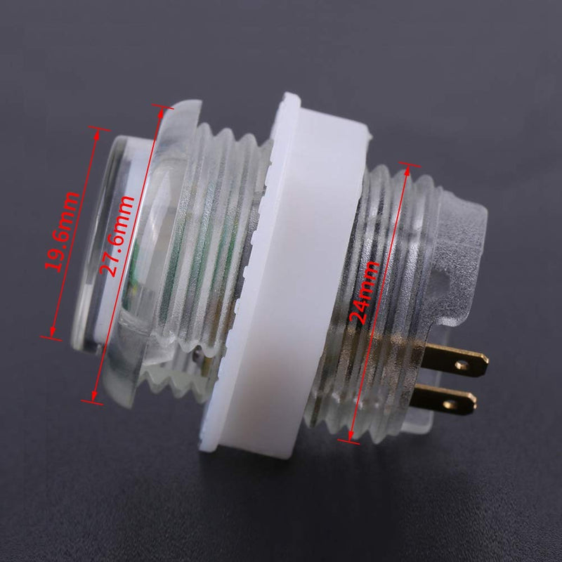 [Australia - AusPower] - 5PC 5V 24mm Jumbo LED Illuminated Push Button Self-resetting Push Button Switch with Microswitch for Arcade Coin Operated Game Projects 