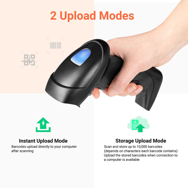 [Australia - AusPower] - Tera Wireless Barcode Scanner 1D 2D QR with USB Charging Base Handheld Bar Code Reader Scanner Automatic Sensing Fast Precise Scanner, D6100 