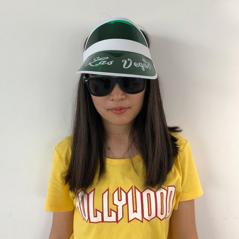 [Australia - AusPower] - Yuanhe 5PCS Las Vegas Green Dealer Visors,Costume Hat, One Size Fits Most,Expandable Headband 