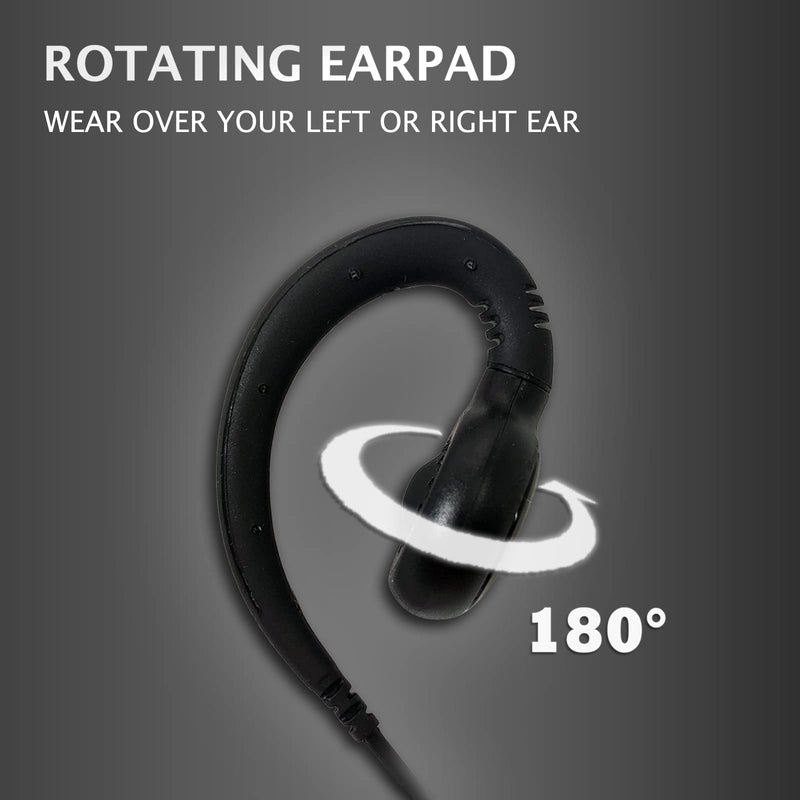 [Australia - AusPower] - ProMaxPower Two Way Radio 1-Wire C-Shape Swivel Headset Earpiece PTT for Motorola CP88, CP100, CP200D, CLS1110, CLS1410, Mag One BPR40 