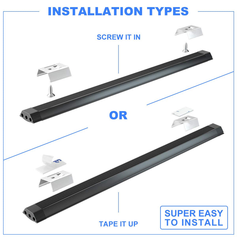 [Australia - AusPower] - LED Under Cabinet Lighting, Under Counter Lighting with Touch Activated and 33 LED Chips Plug-in LED Light Bar for Kitchen, Cupboard, Shelf, Closet (Warm Light 3000K) Black-3000k(warm Light) 
