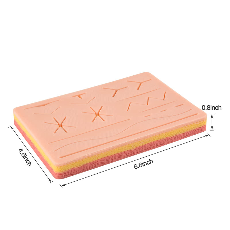 [Australia - AusPower] - Medarchitect Upgraded Thicker Suture Pad for Medical Student and Vet Students with Different Depth of Wounds for Suture Practice Pre-Health Suture Training Course 