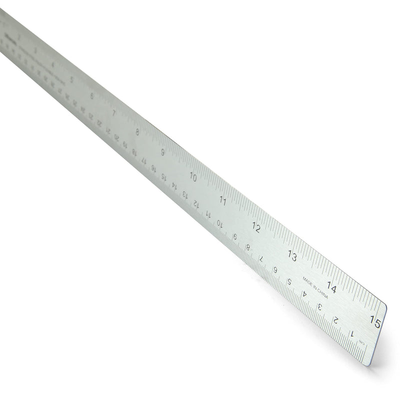 [Australia - AusPower] - Officemate OIC Classic Stainless Steel Metal Ruler, 15 inches with Metric Measurements, Silver, 15" L x 1.25" W (66612) 15" L x 1.25" 