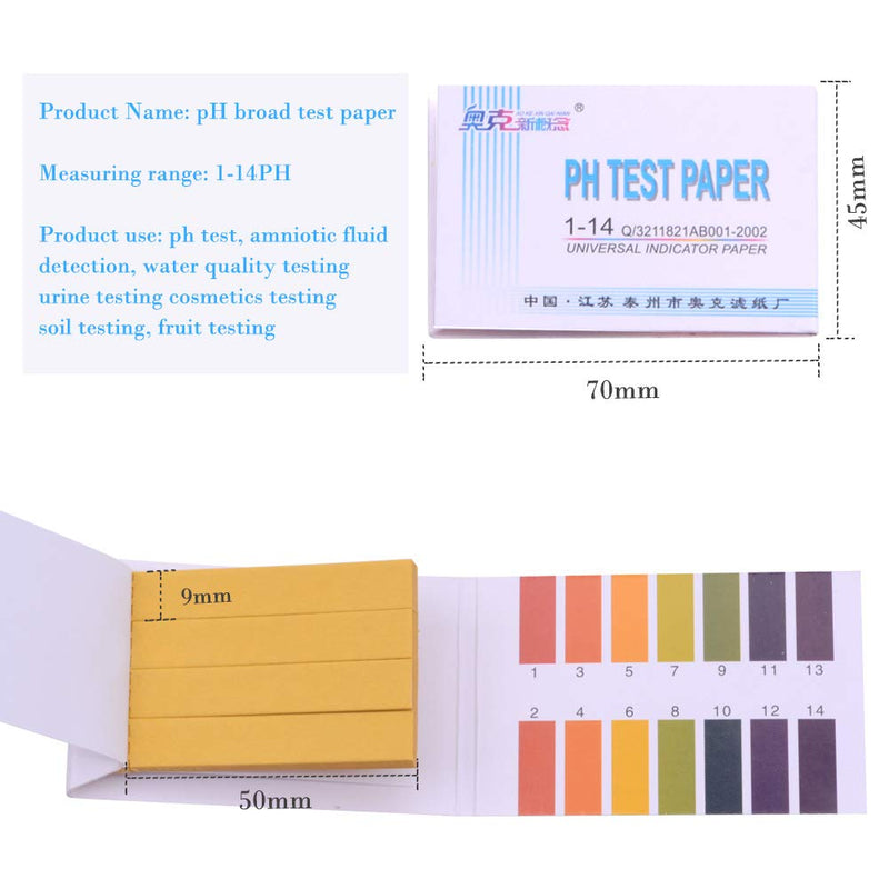 [Australia - AusPower] - Ph. 1-14 Test Paper Extensive Test Paper Litmus Test Paper Sonkir pH Test Strips，Test pH for Saliva Urine Water Soil Testing(2-Pack pH Test Strips) 