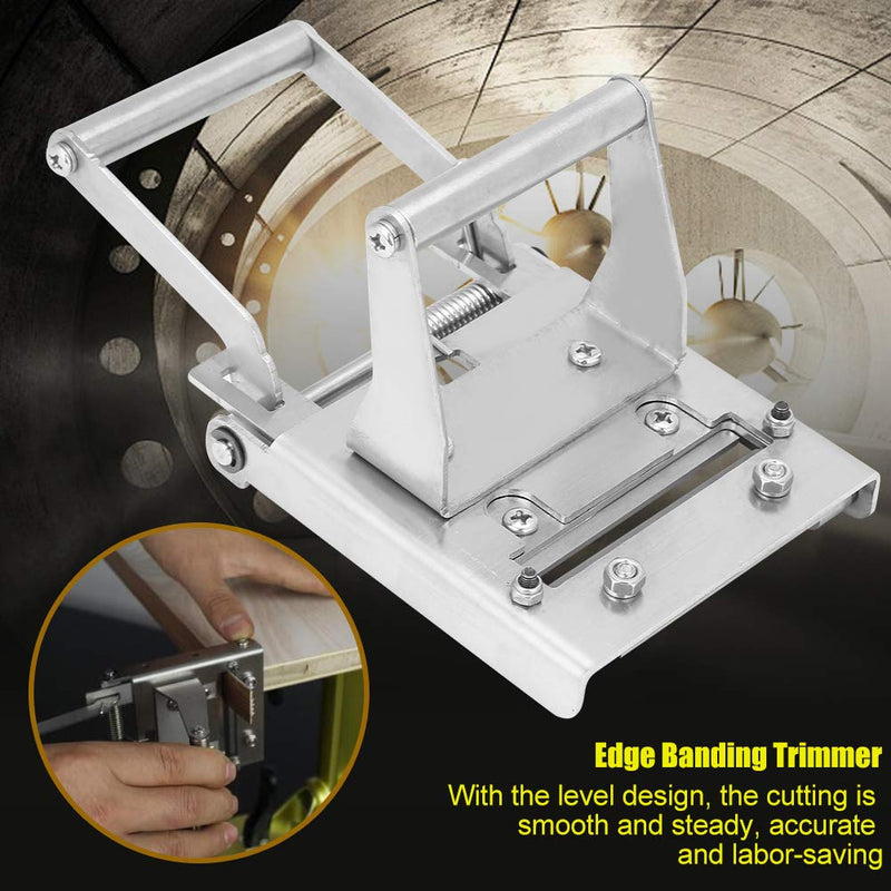 [Australia - AusPower] - Edge Banding Trimmer, Stainless Steel Edge Cutter Banding Trimmer Machine Portable for Straight Round Finished 