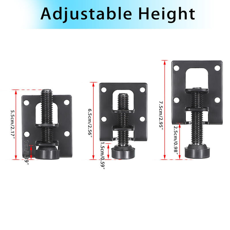 [Australia - AusPower] - OwnMy 8 Packs Adjustable Furniture Leveling Feets L Shaped Furniture Levelers Legs, Heavy Duty Furniture Mounting Brackets Metal Furniture Leveling Feet for Workbench Cabinet Wardrobe, 2.2" H, Black 