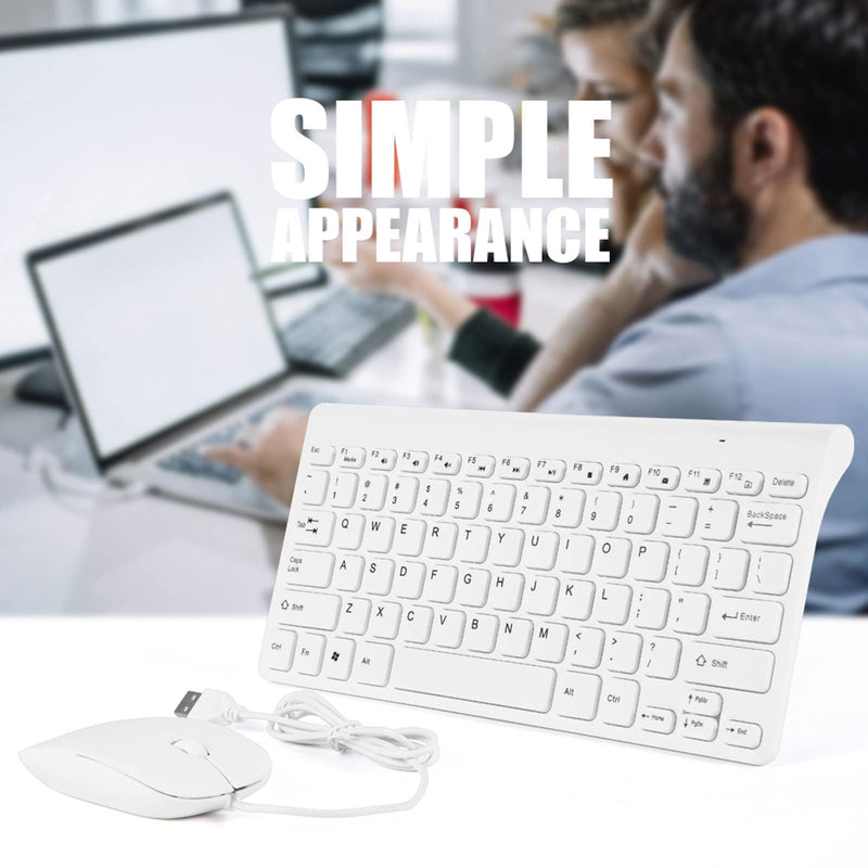[Australia - AusPower] - Limouyin Wired Keyboard and Mouse, Ultra-Thin USB Keyboard Optical Mouse Mice Set ComboFull Size Wire Corded Keyboard Mouse Combo Set with Number Pad for Laptop,PC,Desktop White 