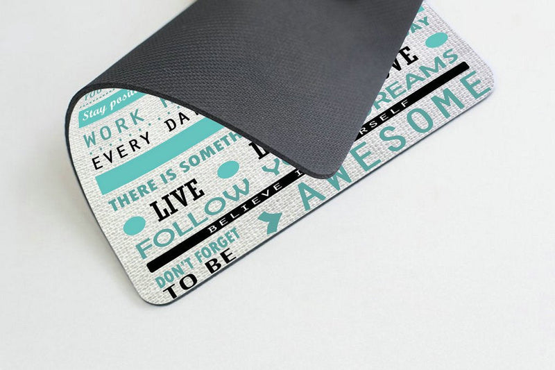 [Australia - AusPower] - Pingpi Design Mouse Pad, Inspirational Quotes Laugh More Worry Less Don't Forget to Be Awesome,Quote pad Custom,Office Mouse pad Nature 