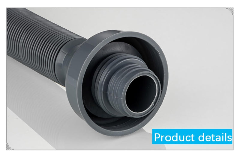 [Australia - AusPower] - Plastic Bathroom Sink Drain Pipe, Flexible Sink Drain Pipe, Kitchen Sink Drain Pipe, Gray, Retractable, 13-35 inches 