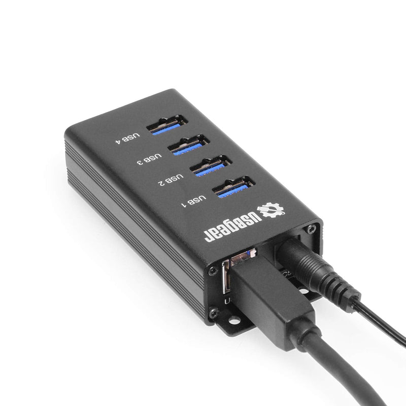 [Australia - AusPower] - USBGear 4-Port USB 3.2 Gen 1 Mountable Charging and Data Hub 