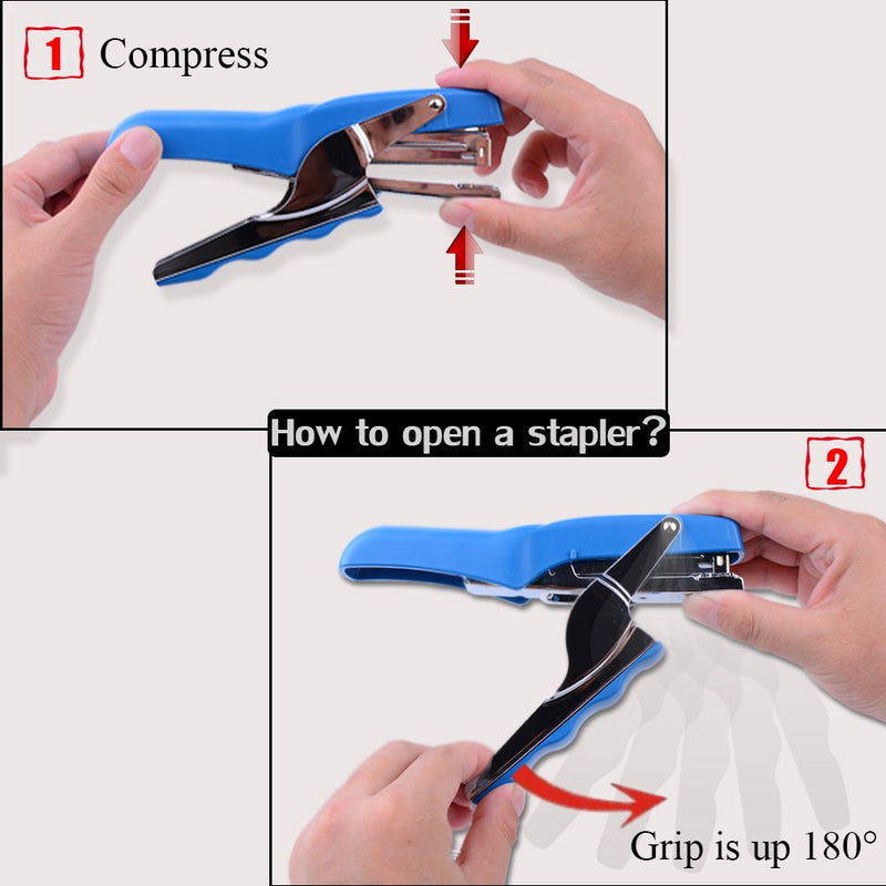 [Australia - AusPower] - Stapler with 1000 Staples-Plier Stapler Save 60% Power,Good for Stapling at Home School or Warehouse (Blue Plier Stapler) Blue Plier Stapler 
