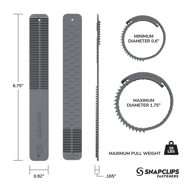[Australia - AusPower] - SnapClips Storage Straps Gray 6" 2-Pack & 12" 2-Pack Bundle 