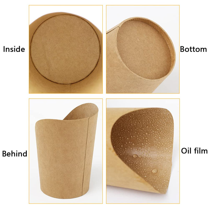 [Australia - AusPower] - 50Pcs French Fries Holder Cups Disposable Take-out Food Containers Baking Waffle Frozen Cakes Egg Puff Ice Cream Cups Wedding Party Food Cups (50) 50 