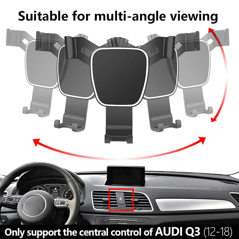 [Australia - AusPower] - LUNQIN Car Phone Holder for 2012-2018 Audi Q3 Auto Accessories Navigation Bracket Interior Decoration Mobile Cell Phone Mount for Audi Q3 2012-2018 