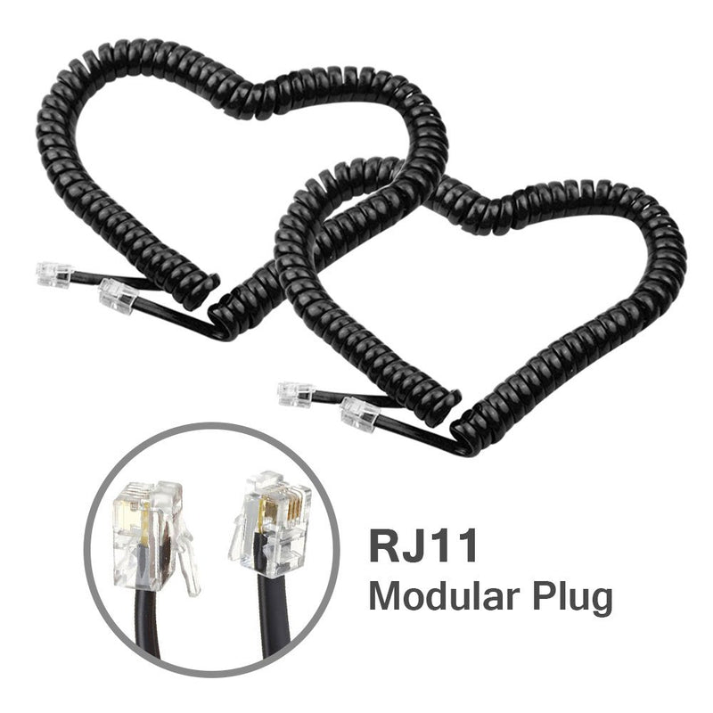 [Australia - AusPower] - Telephone Cord Detangler,LOVK 2 Pack 13Ft Uncoiled / 2Ft Coiled Telephone Handset Cord with 2 Pack 360 Degree Rotating Landline Cable Detangler Swivel Cord Untangler Telephone Accessory Cord+Detangler 