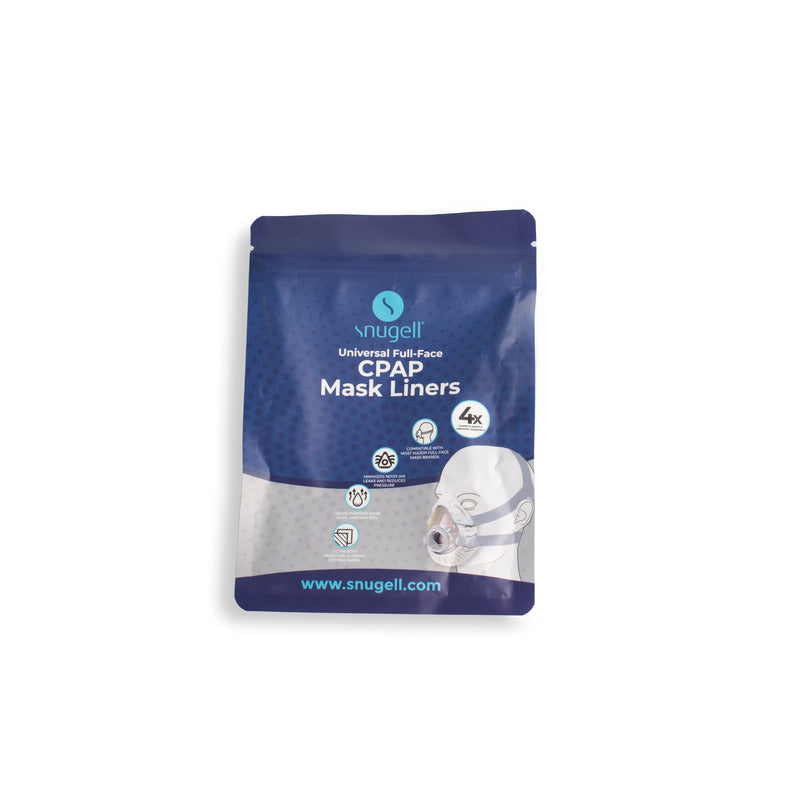 [Australia - AusPower] - Full-Face CPAP Mask Liners by Snugell® | One Size Fits Most | Soft Cotton Fabric | Minimizes Noisy Air Leaks | Reduces Skin Irritation | Reusable & Washable | Pack of 4 Liners | 6 Month Supply 