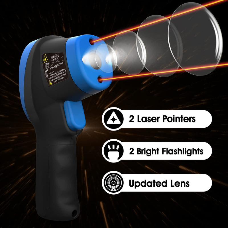 [Australia - AusPower] - Digital Pyrometer Infrared Thermometer, Temperature Gun -58 to 2480℉(-50℃ to 1360℃) Non-Contact Measuring for HVAC Kiln Forge Casting 