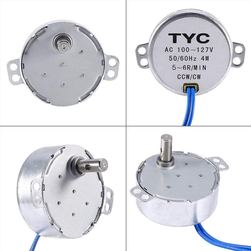 [Australia - AusPower] - 2PCS Synchronous Synchron Motor 50/60Hz AC 100~127V 4W 5-6RPM/MIN CCW/CW For Hand-Made, School Project, Model or Guide Motor (5-6RPM) 