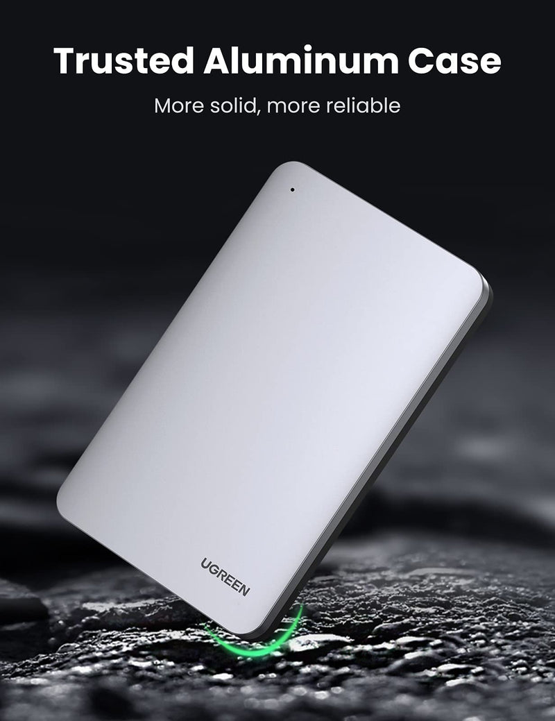 [Australia - AusPower] - UGREEN USB C Hard Drive Enclosure for 2.5" SATA SSD HDD Aluminum USB C to SATA Adapter USB 3.1 Gen 2 Support UASP SATA III Compatible with MacBook Pro Air WD Seagate Toshiba Samsung Hitachi 