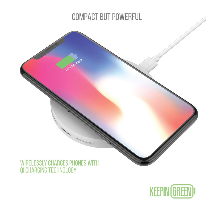 [Australia - AusPower] - KeepinGreen Wireless Charger - 5W/1A | Qi Wireless Charging Pad with 18W QC3.0 Wall Charger & 4ft Micro USB Cable | USB A Port (2.4A) | Apple iPhone 11, XR, XS, X, 8 / Samsung Galaxy S10, S9, S8 