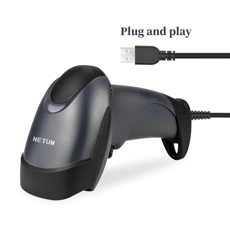 [Australia - AusPower] - NETUM USB Barcode Scanner with Stand Wired Handheld Bar Code Reader 1D CCD Scanner Gun for Supermarket, Convenience Store, Warehouse 