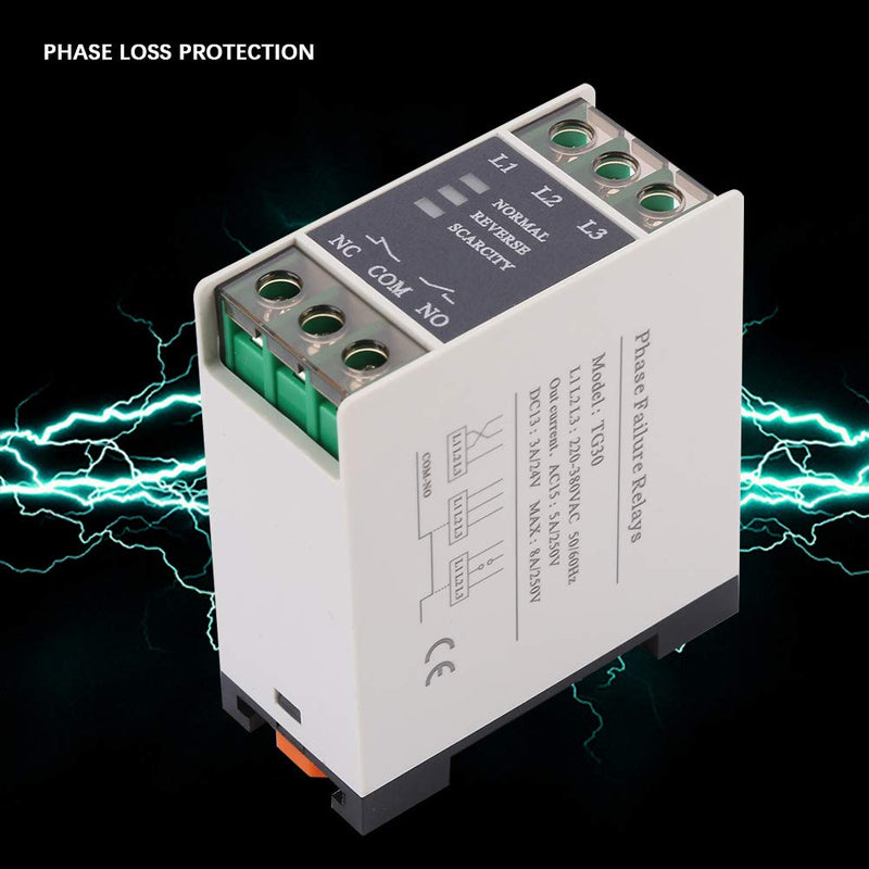 [Australia - AusPower] - 3 Phase Sequence Relay, Phase Failure Loss Protection 220-380V AC Rated Current 5A for Refrigeration Compressor Pump Fan 