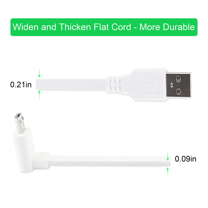 [Australia - AusPower] - LEFXMOPHY for WYZE Cam Pan V3 Power Cord 90 Degree L-Shape Connector Micro USB Right Angle Extension Charging Cable, 10ft Long White Extender 