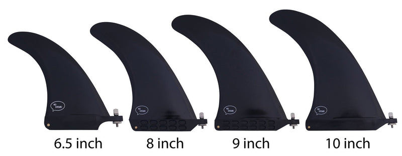 [Australia - AusPower] - Ho Stevie! Longboard/SUP Center Fin + Free No-Tool Screw [Choose Size & Color] Black 8" 