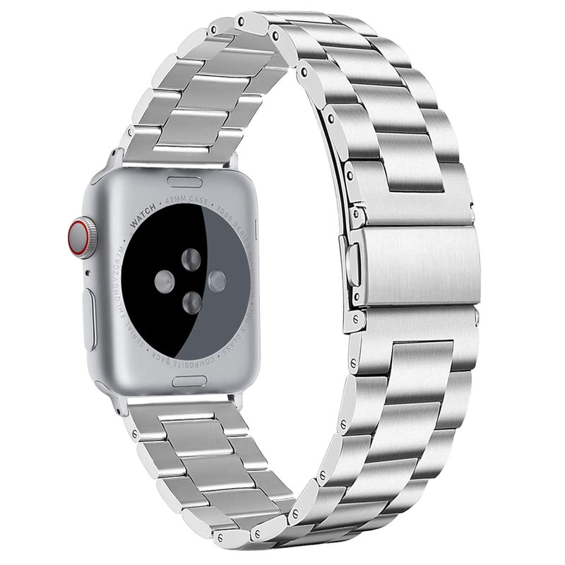 [Australia - AusPower] - Dsytom Compatible for Apple Watch Band 38mm 40mm 42mm 44mm, XL Large Metal Replacement Strap Compatible Apple Watch Series 6/5/4/3/2/1 Smartwatch,apple watch SE(Silver) Silver 38mm/40mm 