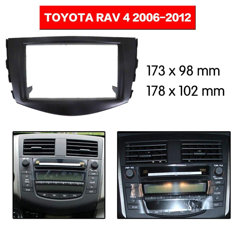 [Australia - AusPower] - YuYue Radio Stereo Panel for Toyota Rav4 2006-2012 2 Din Car Radio Frame Fascia Panel DVD Stereo CD Panel Dash Mount Refit Installation Trim Kit Frame Black 