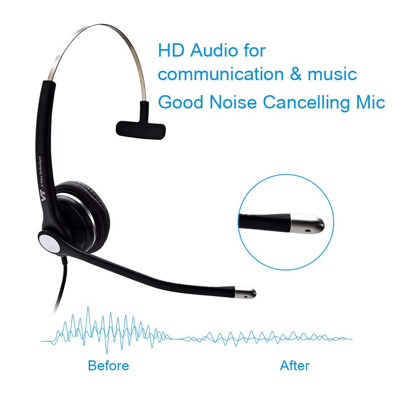 [Australia - AusPower] - TV USB-3.5MM Headset Computer-Headphone Microphone Noise-Cancelling - UC Headset Compatible with MS Teams Skype for Business 3.5MM+USB-A 