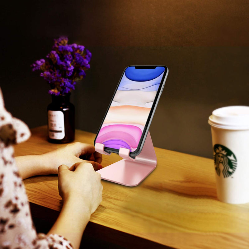 [Australia - AusPower] - CreaDream Cell Phone Stand, Cradle, Holder,Aluminum Desktop Stand Compatible with Switch, All Smart Phone, iPhone 11 Pro Xs Max Xr X Se 8 7 6 6s Plus SE 5 5s-Rose Gold Rose Gold 