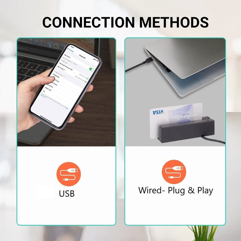 [Australia - AusPower] - Posunitech Mini Msr100 Swipe Magnetic Credit Card Reader 3 Tracks Hi/Lo Data Collector, USB Msr Stripe Card Reader for Point of Sale (POS), Access Control, ID Verify 