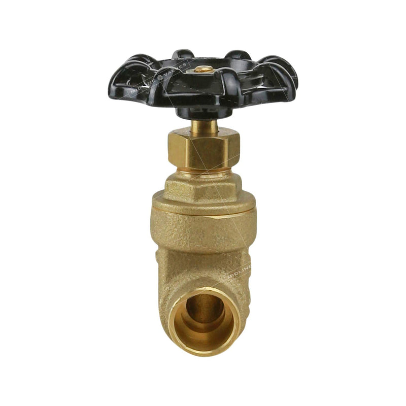 [Australia - AusPower] - Midline Valve 427D256-5 Gate Valve, Lead Free 3/4 in. Sweat Connection, Cast Brass (5 Pack) 5 Pack 3/4 in. 