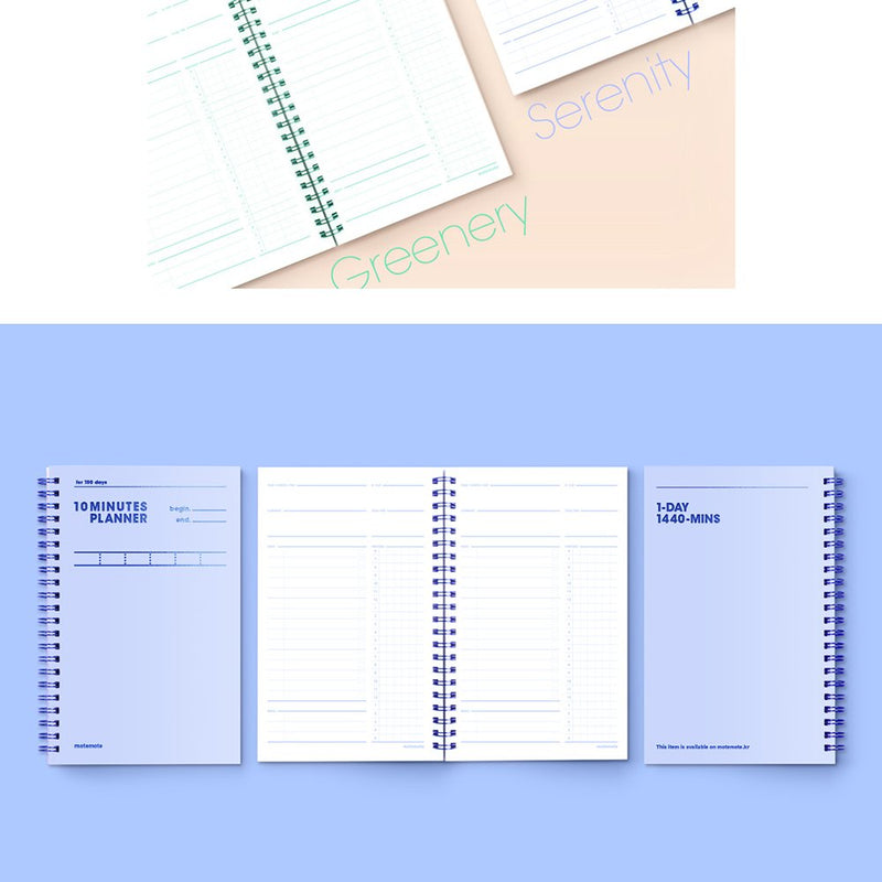 [Australia - AusPower] - [MOTEMOTE] 10 Minutes Planner 100 Days Color Chip (Serenity) / Study Planner/Planner 