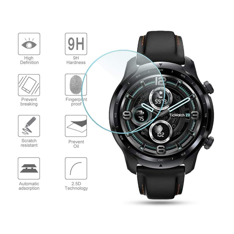 [Australia - AusPower] - Suoman 3-Pack for TicWatch Pro 3 / TicWatch Pro 3 Ultra GPS Screen Protector Tempered Glass, 2.5D 9H Hardness Screen Protector for Ticwatch Pro 3 / TicWatch Pro 3 Ultra GPS Smartwatch 