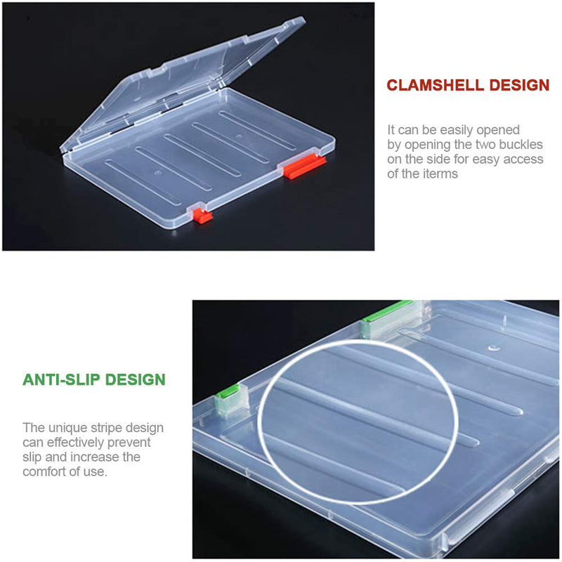 [Australia - AusPower] - A4 Plastic Portable Project Cases, Document File Folder, Clear Paper Storage Organizer Boxes for Tickets, Photos, Cards, Files, Documents, Office Supplies (3 Pcs) (A4) A4 