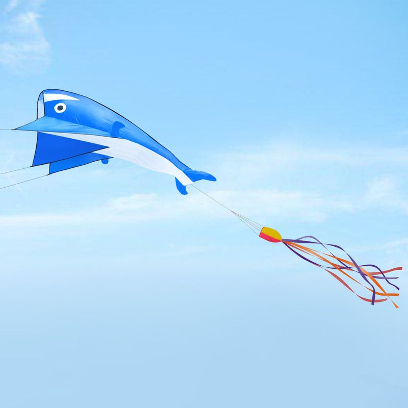[Australia - AusPower] - Large Blue Dolphin Kite, Frameless Soft Parafoil Giant 3D Kite IMAGE Breeze Beach Kites for Outdoor, Beach 