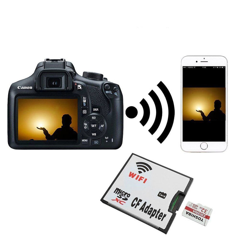 [Australia - AusPower] - QUMOX Micro SD Card TF to WiFi CF CompactFlash Memory Card Adapter for DSLR Camera 