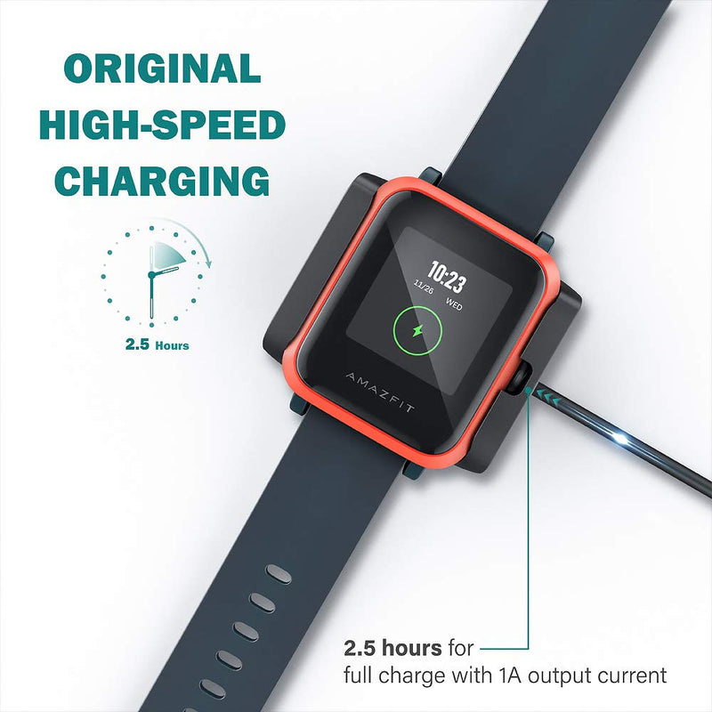 [Australia - AusPower] - TUSITA Charger Compatible with Xiaomi Huami Amazfit Bip S / 1S / A1805 / A1916 - USB Charging Cable 3.3ft 100cm - Smartwatch Accessories 
