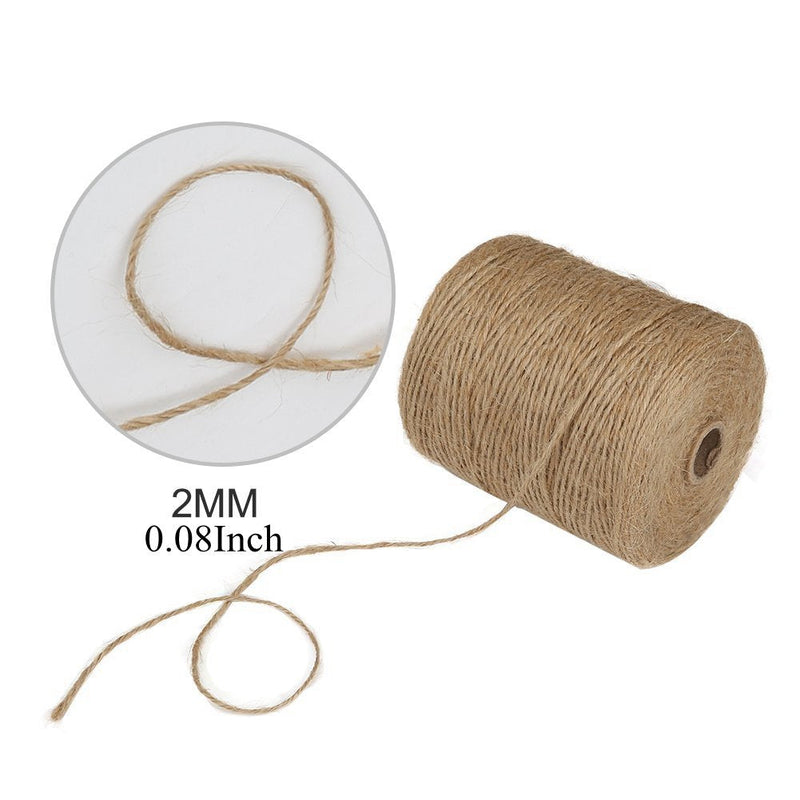 [Australia - AusPower] - Tenn Well Natural Jute Twine, 3Ply 984Feet Arts and Crafts Jute Rope Industrial Packing Materials Packing String for Gifts, DIY Crafts, Decoration, Bundling, Gardening and Recycling Original Version 