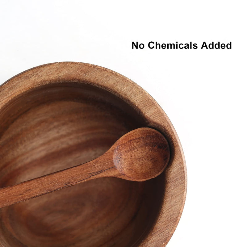 [Australia - AusPower] - KITCHENDAO Large Wood Salt Cellar Box with Built-in Spoon and Marble Lid, Solid Natural Acacia Base, Grey Marble Lid, Pepper Sealer Pinch Bowl, Mother's Day Gift for Mom Grandma, 10oz Capacity Gray 
