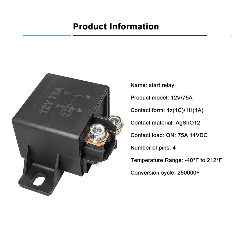 [Australia - AusPower] - 1 Pack 12V 75A Normal Open Power Relays Replace 0332002168 V23232-d0001-x001 