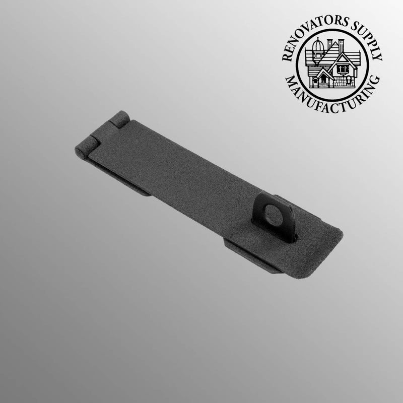 [Australia - AusPower] - Black Cast Iron Hasp Lock 8 1/4" Long Rust Resistant Antique Hasp and Staple Latches Safety Padlock Clasps for Cabinets, Chest Doors Or Gates with Screws | Renovators Supply Manufacturing 