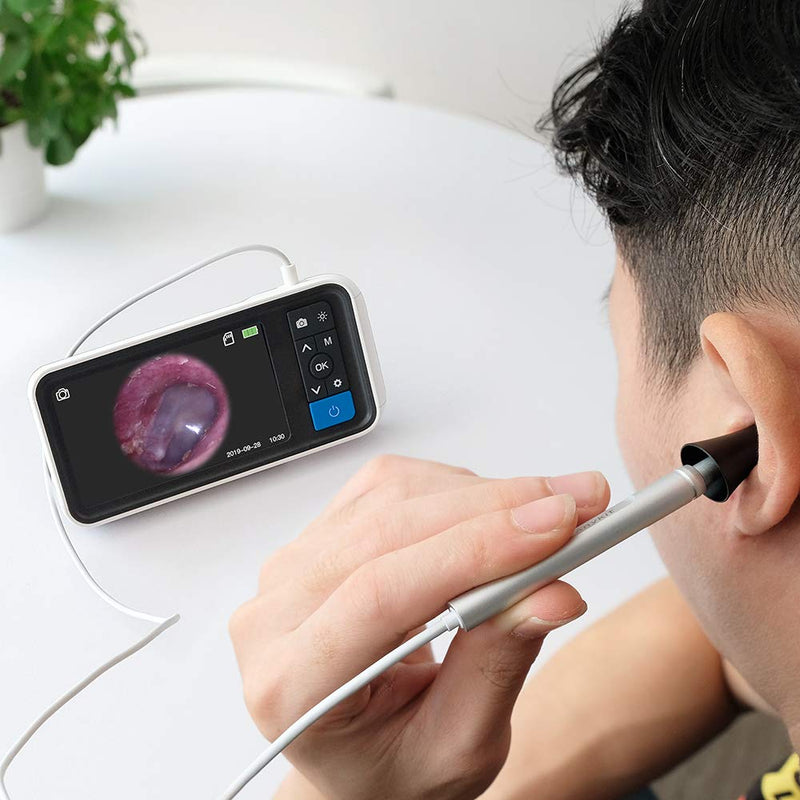 [Australia - AusPower] - Digital Otoscope with 4.5 Inches Screen, Anykit 3.9mm Ear Camera with 6 LED Lights, 32GB Card, Ear Wax Removal Tool, Specula and 2500 mAh Rechargeable Battery, Supports Photo Snap and Video Recording 