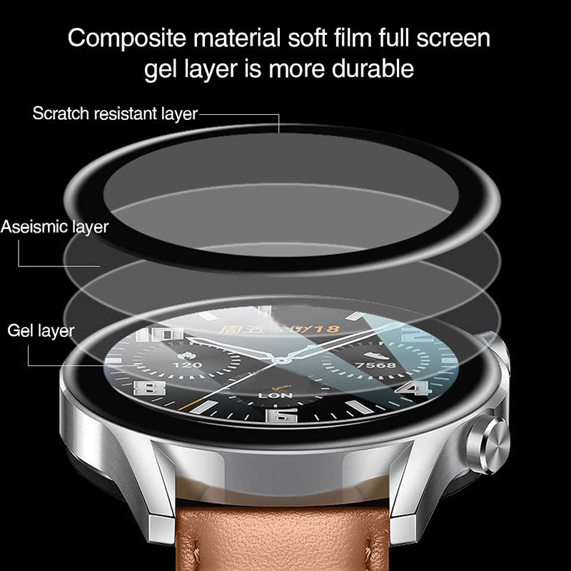 [Australia - AusPower] - Screen Protector Compatible for Huawei Watch GT2 42mm / GT 2, 3D Curved Full Coverage PET Soft Screen Protective Film Smartwatch (3pcs) [Anti-Scratch] [Bubble Free] (Non-Tempered Glass) 