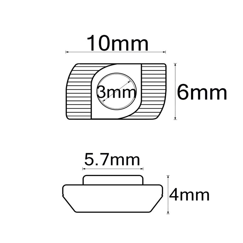 [Australia - AusPower] - Sliding T Nuts 2020 Series M3 T Slot Nut Fastener for 6mm Slot Aluminum Profile Accessories, 100 Pcs 3M 