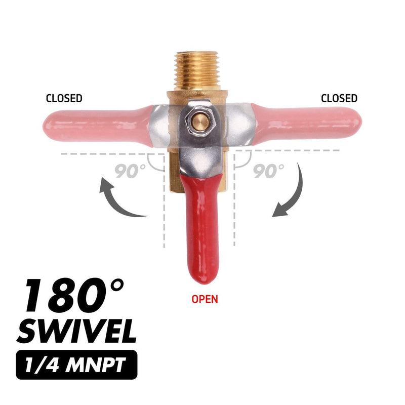 [Australia - AusPower] - WYNNsky 1/4" Heavy Duty Air Compressor Brass Ball Valve Shut Off Switch, 1/4 Inch Male And Female NPT Thread Pipe Fitting 