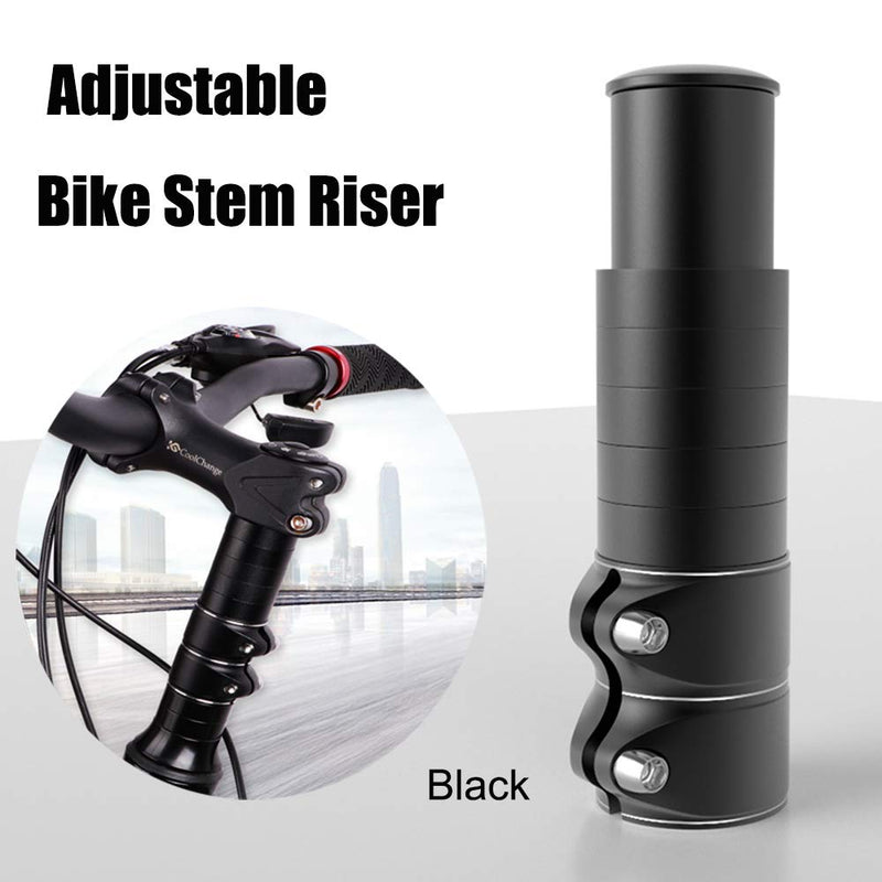 [Australia - AusPower] - ZUKKA Bike Fork Stem Extender,Bicycle Handlebar Stem Riser,Adjustable Bike Stem Riser,Aluminium Alloy Head Up adapter1-1/8 inches Bike Neck Extender black 